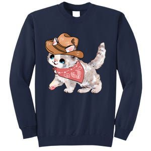 Cowboy Howdy Kitty Cute Cat Lover Western Trending Gift Idea Tall Sweatshirt