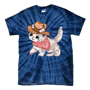 Cowboy Howdy Kitty Cute Cat Lover Western Trending Gift Idea Tie-Dye T-Shirt