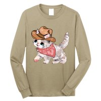 Cowboy Howdy Kitty Cute Cat Lover Western Trending Gift Idea Long Sleeve Shirt