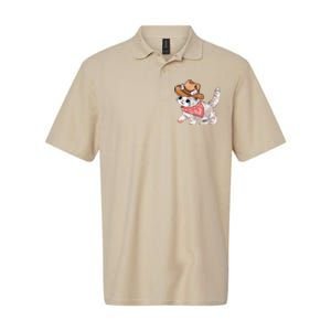 Cowboy Howdy Kitty Cute Cat Lover Western Trending Gift Idea Softstyle Adult Sport Polo