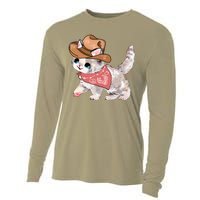 Cowboy Howdy Kitty Cute Cat Lover Western Trending Gift Idea Cooling Performance Long Sleeve Crew