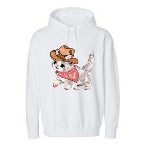 Cowboy Howdy Kitty Cute Cat Lover Western Trending Gift Idea Garment-Dyed Fleece Hoodie