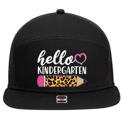 Cute Hello Kindergarten 7 Panel Mesh Trucker Snapback Hat