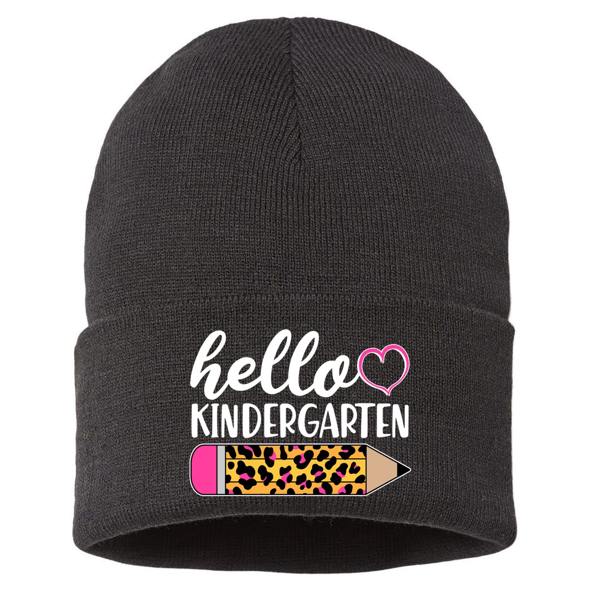 Cute Hello Kindergarten Sustainable Knit Beanie