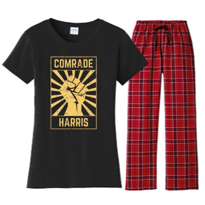 Comrade Harris Kamunism 2024 Communist Kamala Harris Women's Flannel Pajama Set