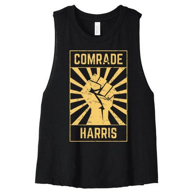 Comrade Harris Kamunism 2024 Communist Kamala Harris Women's Racerback Cropped Tank