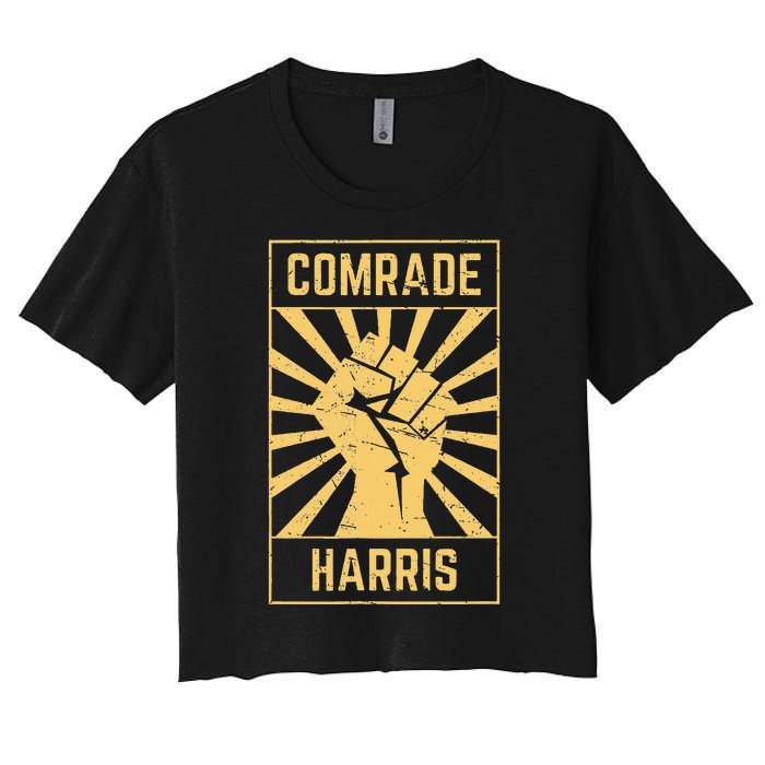 Comrade Harris Kamunism 2024 Communist Kamala Harris Women's Crop Top Tee