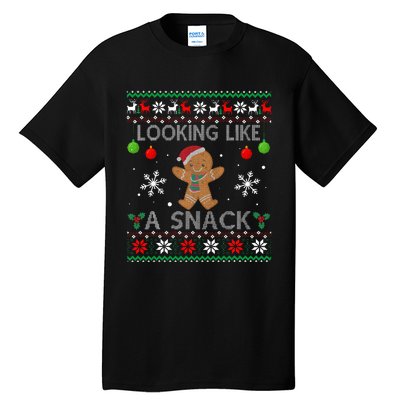 Chirstmas Holiday Looking Like A Snack Ugly Xmas Sweater  Tall T-Shirt