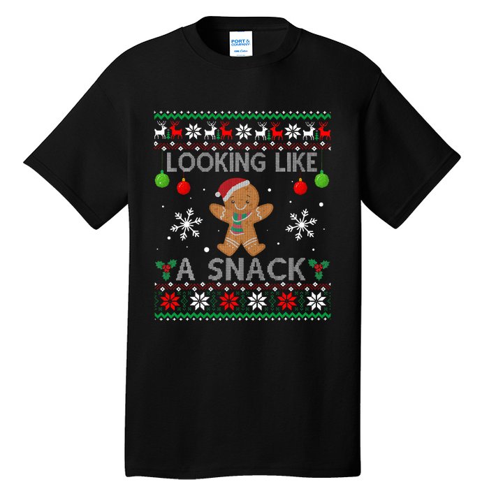 Chirstmas Holiday Looking Like A Snack Ugly Xmas Sweater  Tall T-Shirt