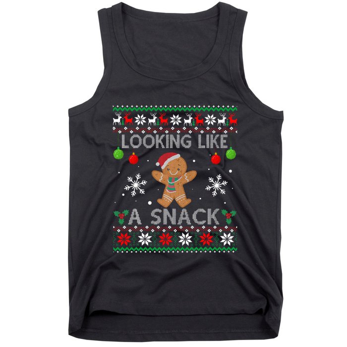 Chirstmas Holiday Looking Like A Snack Ugly Xmas Sweater  Tank Top