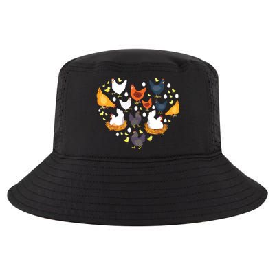 Chickens Heart Love Chicken Lady Women Men Kids Farmer Gift Cool Comfort Performance Bucket Hat