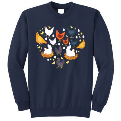 Chickens Heart Love Chicken Lady Women Men Kids Farmer Gift Sweatshirt