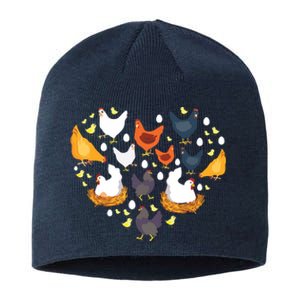 Chickens Heart Love Chicken Lady Women Men Kids Farmer Gift Sustainable Beanie