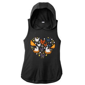 Chickens Heart Love Chicken Lady Farmer Gift Ladies PosiCharge Tri-Blend Wicking Draft Hoodie Tank