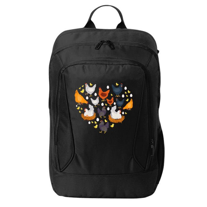 Chickens Heart Love Chicken Lady Farmer Gift City Backpack