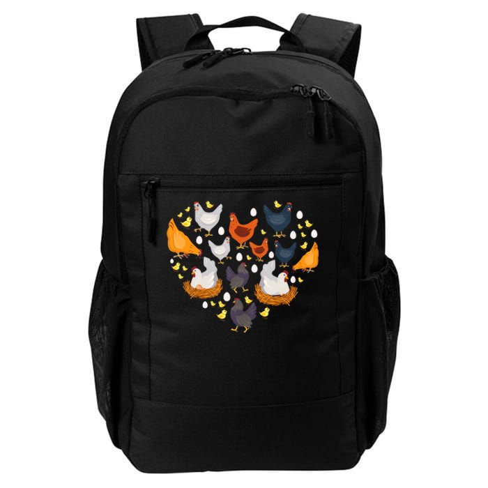 Chickens Heart Love Chicken Lady Farmer Gift Daily Commute Backpack