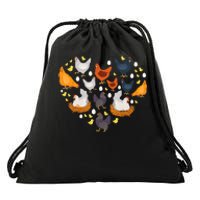 Chickens Heart Love Chicken Lady Farmer Gift Drawstring Bag