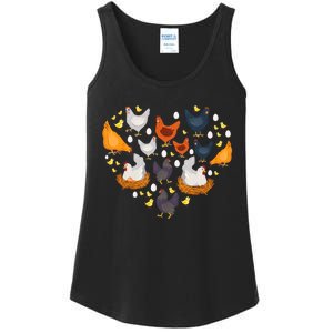 Chickens Heart Love Chicken Lady Farmer Gift Ladies Essential Tank