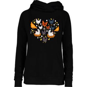 Chickens Heart Love Chicken Lady Farmer Gift Womens Funnel Neck Pullover Hood