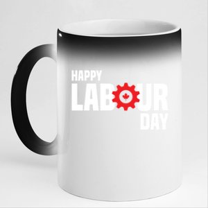 Canada Happy Labour Day Celebration Of Labor Day Laboring Gift 11oz Black Color Changing Mug