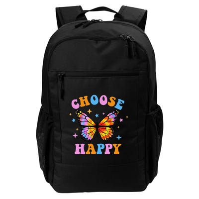 Choose Happy Letter Print Butterfly Women Inspirational Backpack