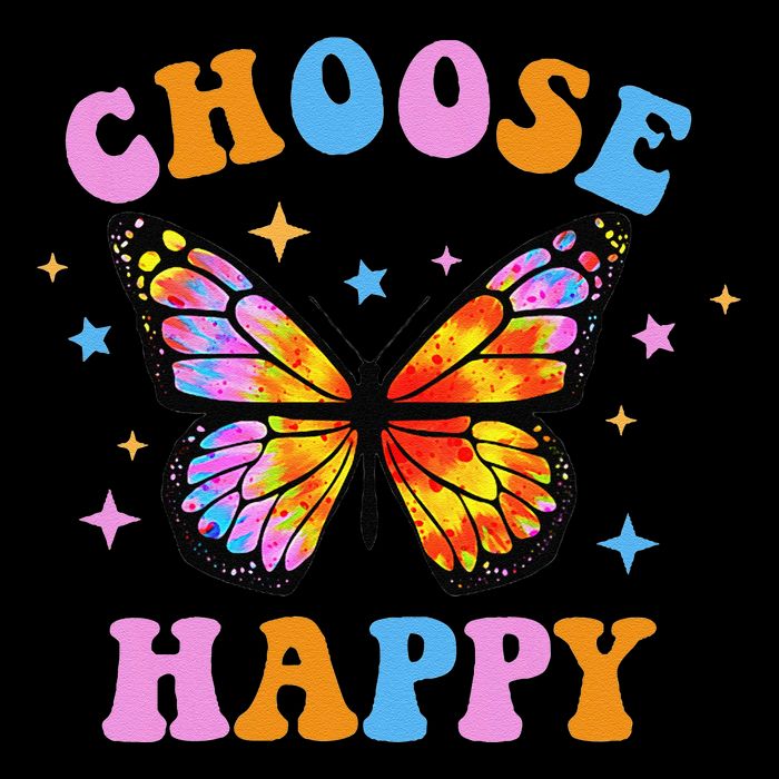 Choose Happy Letter Print Butterfly Women Inspirational Visor