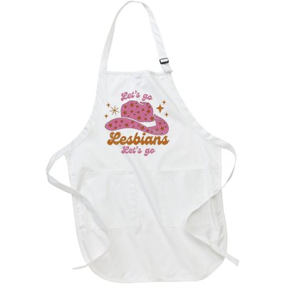 Cow Hat Let's Go Lesbians Western Cowgirls Full-Length Apron With Pockets