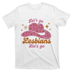 Cow Hat Let's Go Lesbians Western Cowgirls T-Shirt