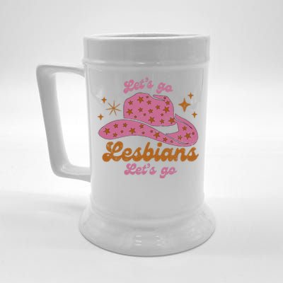 Cow Hat Let's Go Lesbians Western Cowgirls Beer Stein