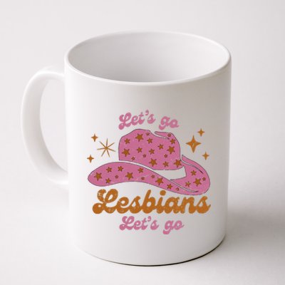 Cow Hat Let's Go Lesbians Western Cowgirls Coffee Mug