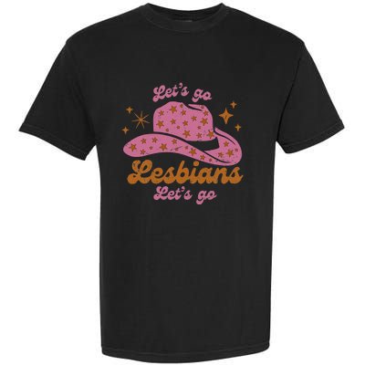 Cow Hat Let's Go Lesbians Western Cowgirls Garment-Dyed Heavyweight T-Shirt