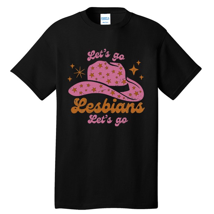 Cow Hat Let's Go Lesbians Western Cowgirls Tall T-Shirt