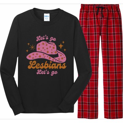 Cow Hat Let's Go Lesbians Western Cowgirls Long Sleeve Pajama Set