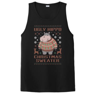 Christmas Hippopotamus Lovers Snowflake And Reindeer Design Cute Gift PosiCharge Competitor Tank