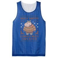 Christmas Hippopotamus Lovers Snowflake And Reindeer Design Cute Gift Mesh Reversible Basketball Jersey Tank