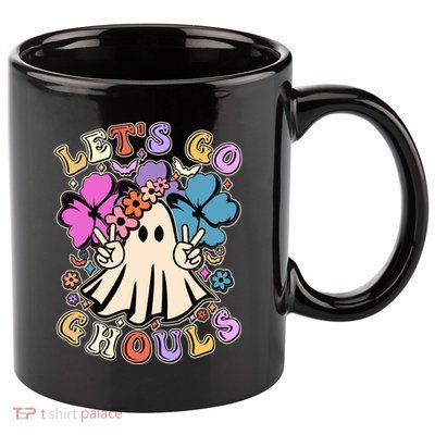 Cute Halloween Let's Go Ghouls 11oz C Handle Ceramic Mug