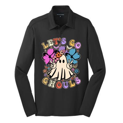 Cute Halloween Let's Go Ghouls Silk Touch Performance Long Sleeve Polo