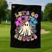 Cute Halloween Let's Go Ghouls Golf Towel