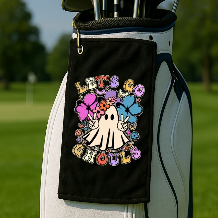 Cute Halloween Let's Go Ghouls Golf Towel