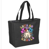 Cute Halloween Let's Go Ghouls Zip Tote Bag