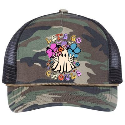 Cute Halloween Let's Go Ghouls Retro Rope Trucker Hat Cap