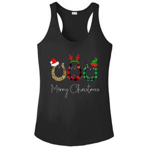 Christmas Horseshoe Leopard Plaid Santa Hat Horse Xmas  Ladies PosiCharge Competitor Racerback Tank