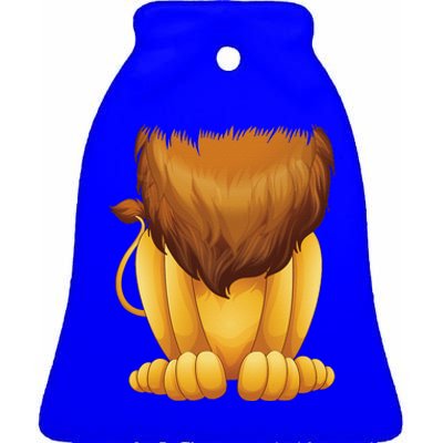 Cute Headless Lion Costume Halloween Funny Big Cat Mane Gift Ceramic Bell Ornament