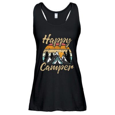 Camping Hiking Lover Present Happy Camper Ladies Essential Flowy Tank