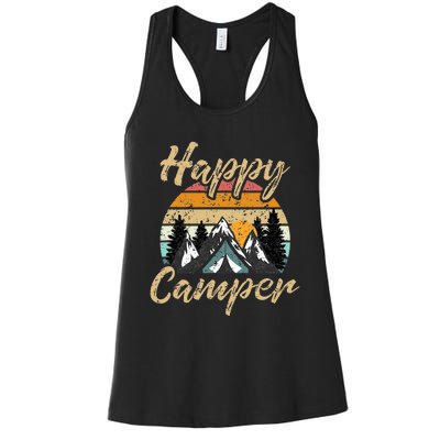 Camping Hiking Lover Present Happy Camper Women's Racerback Tank