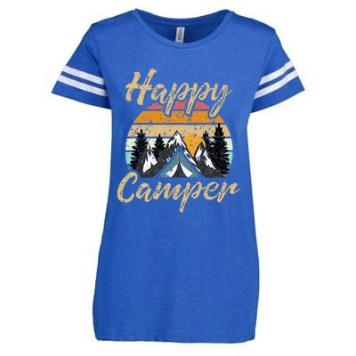 Camping Hiking Lover Present Happy Camper Enza Ladies Jersey Football T-Shirt