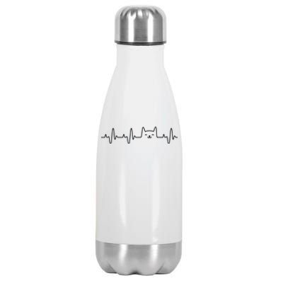 Cat Heartbeat Love Cats Cat Lover Stainless Steel Insulated Water Bottle