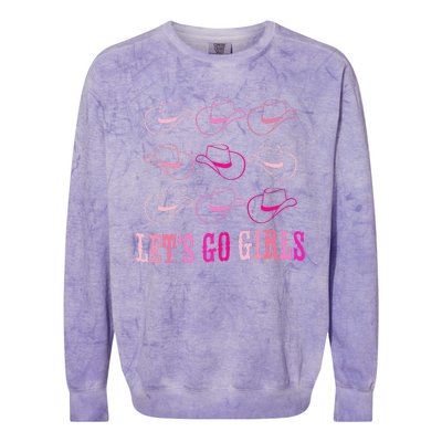 Cowboy Hat Lets Go Western Cow Colorblast Crewneck Sweatshirt