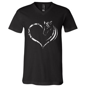 Cute Horse Lover Outfit Gift for  Horse and Heart V-Neck T-Shirt