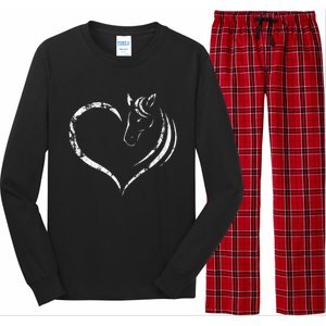 Cute Horse Lover Outfit Gift for  Horse and Heart Long Sleeve Pajama Set